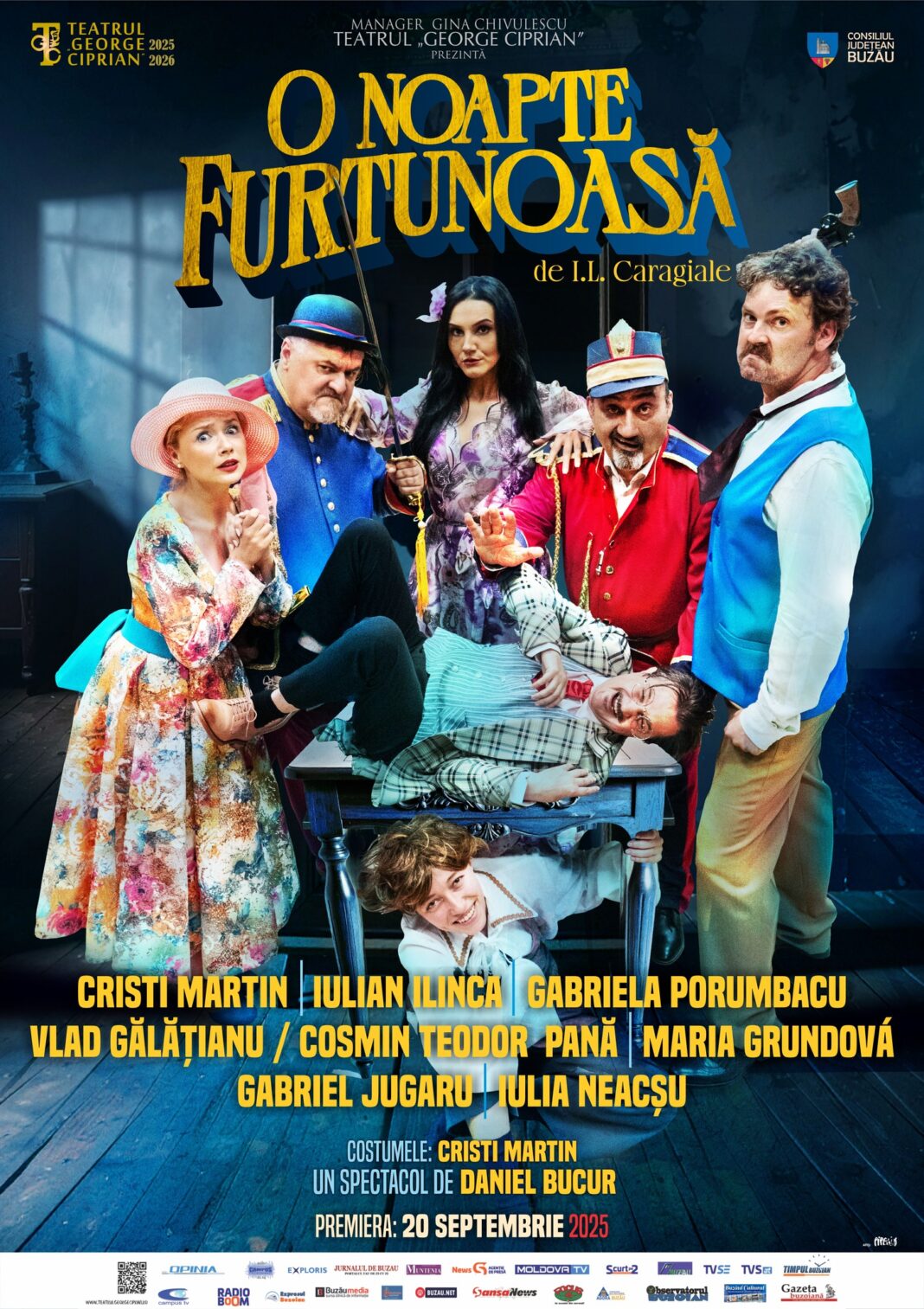 Teatrul „George Ciprian” deschide stagiunea 2025–2026 cu o premieră savuroasă: „O noapte furtunoasă” de I.L. Caragiale, în adaptarea lui Dan Bucur Teatrul „George Ciprian” deschide stagiunea 2025–2026 cu o premieră savuroasă: „O noapte furtunoasă” de I.L. Caragiale, în adaptarea lui Dan Bucur