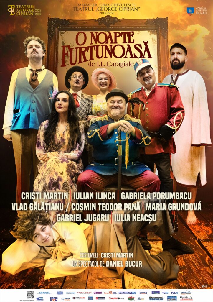 O noapte furtunoasă, noua premieră a  Teatrului „George Ciprian” din stagiunea 2025 - 2026