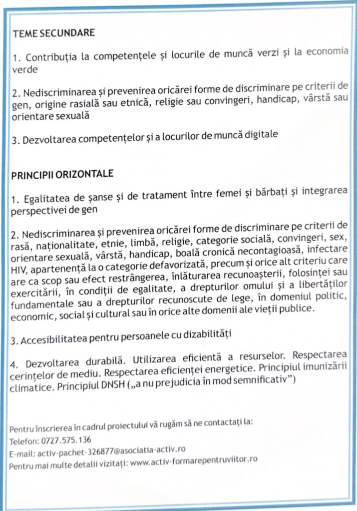 O nouă șansă pentru viitor: cursuri gratuite de calificare în comuna Ulmeni