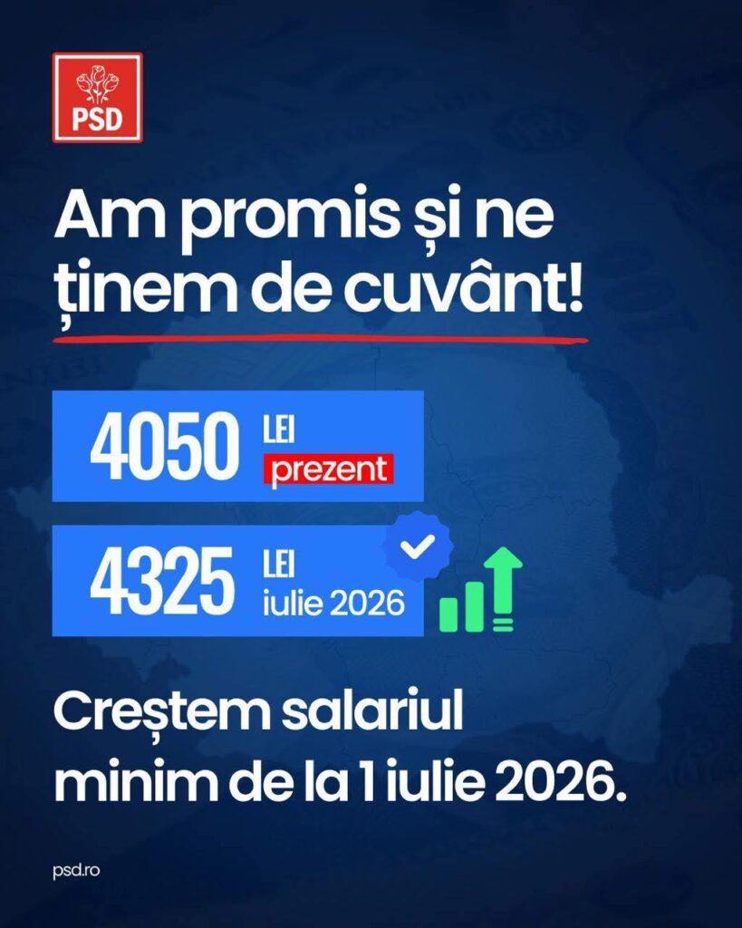 Romeo Lungu anunță creșterea salariului minim și noi măsuri economice susținute de PSD pentru anul 2026