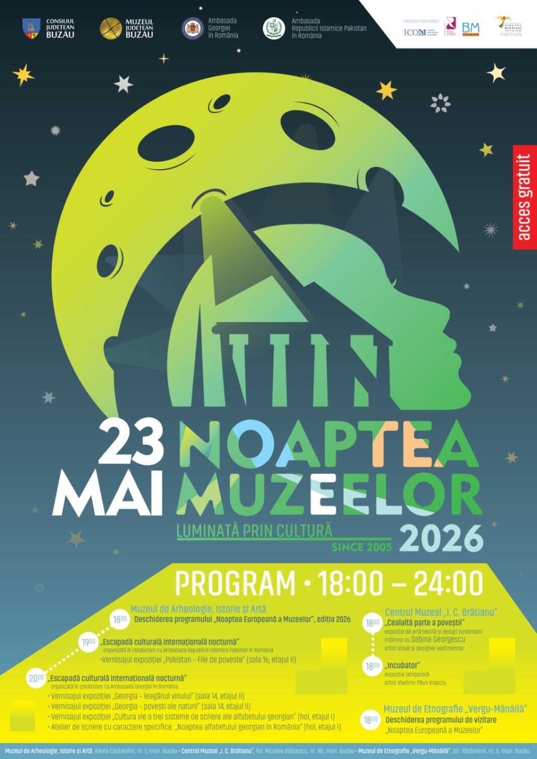 Noaptea Muzeelor 2026 se pregătește la Buzău. Muzeul Județean își deschide porțile pentru o seară specială dedicată publicului Noaptea Muzeelor 2026 se pregătește la Buzău. Muzeul Județean își deschide porțile pentru o seară specială dedicată publicului