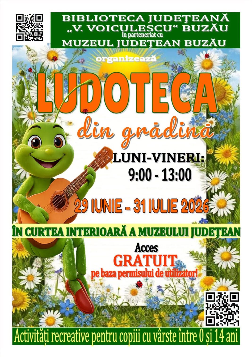 „Ludoteca din grădină” se deschide la Muzeul Județean Buzău „Ludoteca din grădină” se deschide la Muzeul Județean Buzău