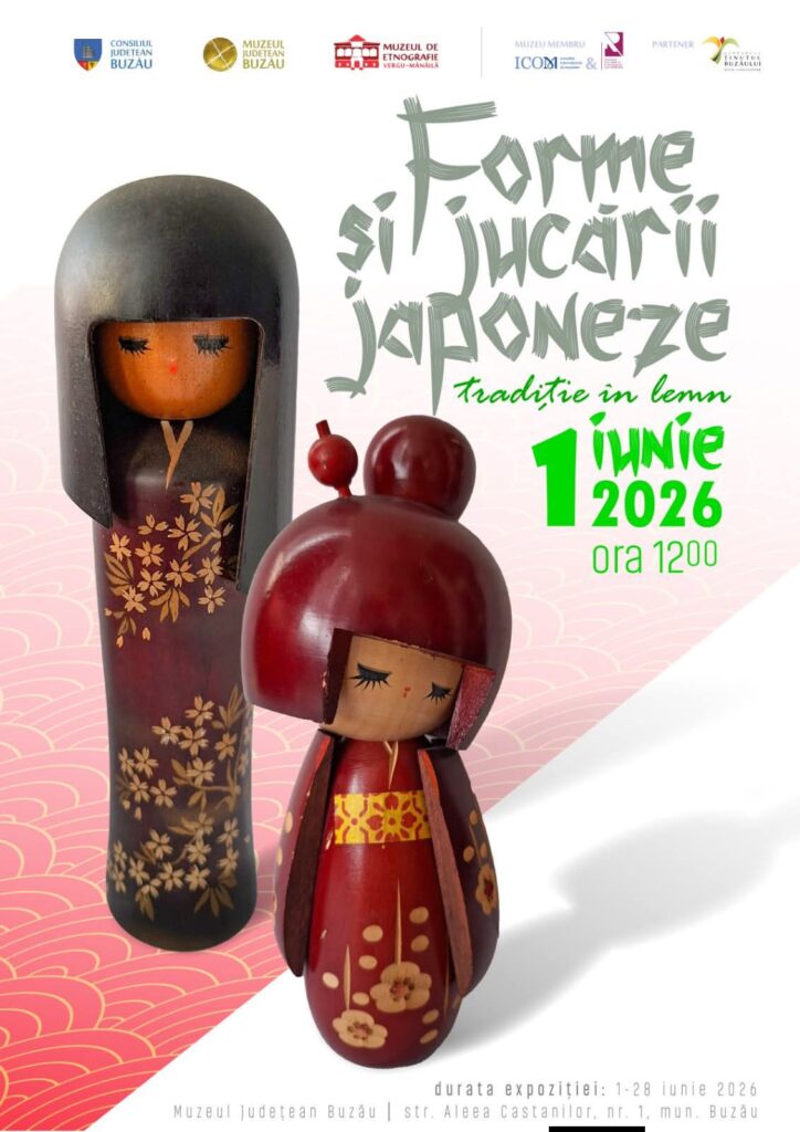 Peste 200 de jucării tradiționale japoneze, expuse la Muzeul Județean Buzău. Expoziția „Forme și jucării japoneze. Tradiție în lemn” a fost inaugurată de Ziua Copilului