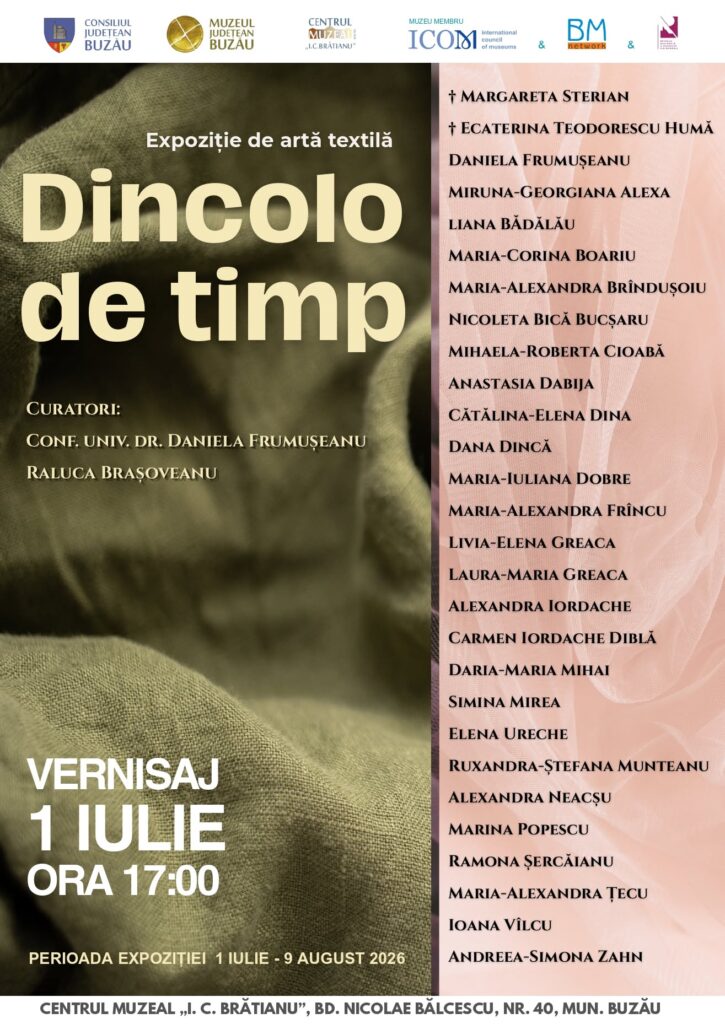 Expoziția „Dincolo de timp” aduce la Buzău nume importante ale artei textile românești